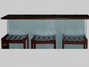 Jarrah bar top and stools